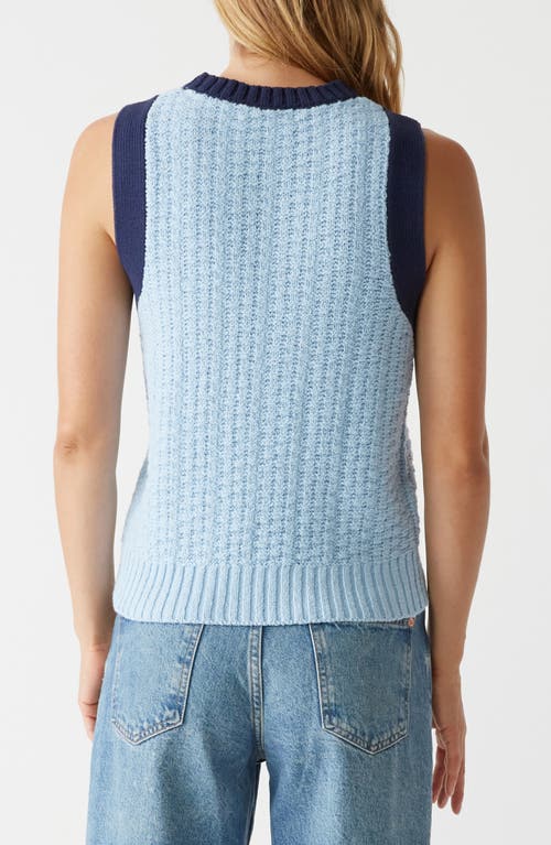 Michael Stars Sia Tipped Sleeveless Sweater In Fountain