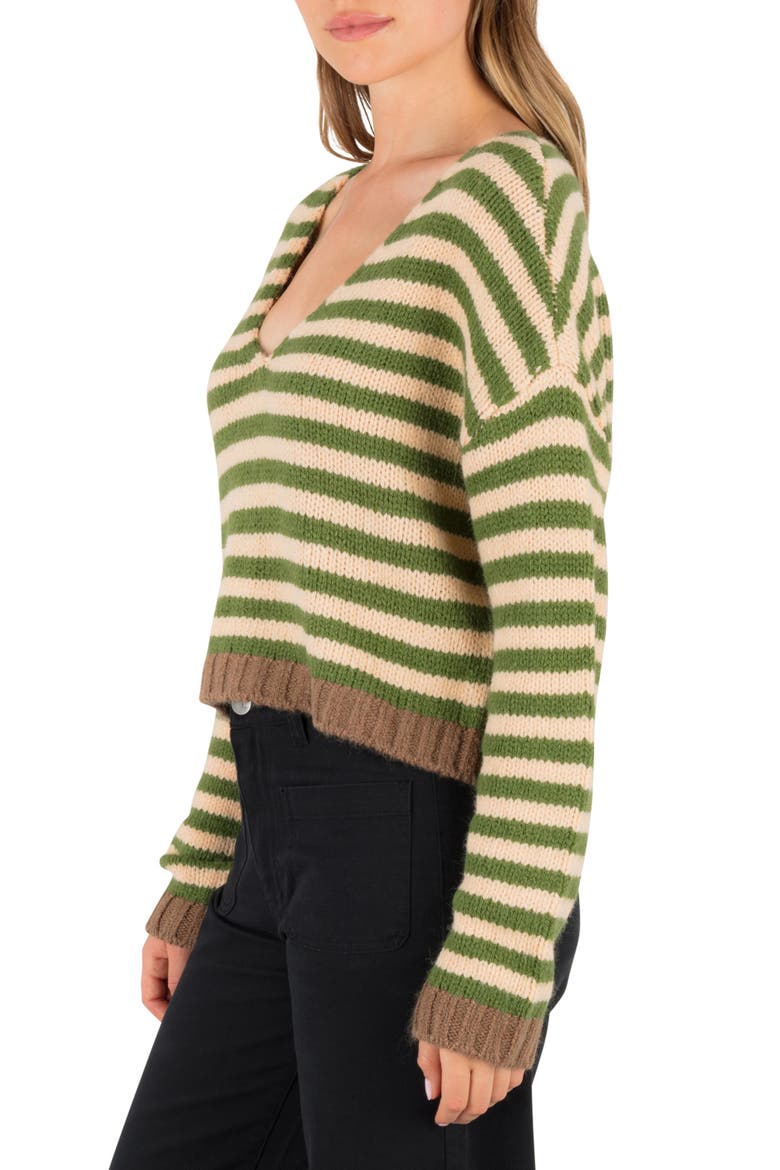 Campfire V-Neck Sweater, Alternate, color, KALE