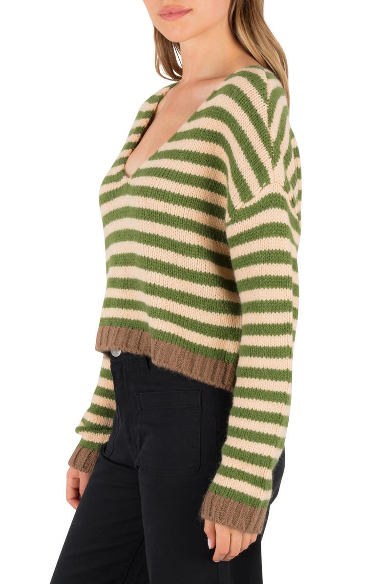 Hurley Campfire V-Neck Sweater, Alternate, color, Kale