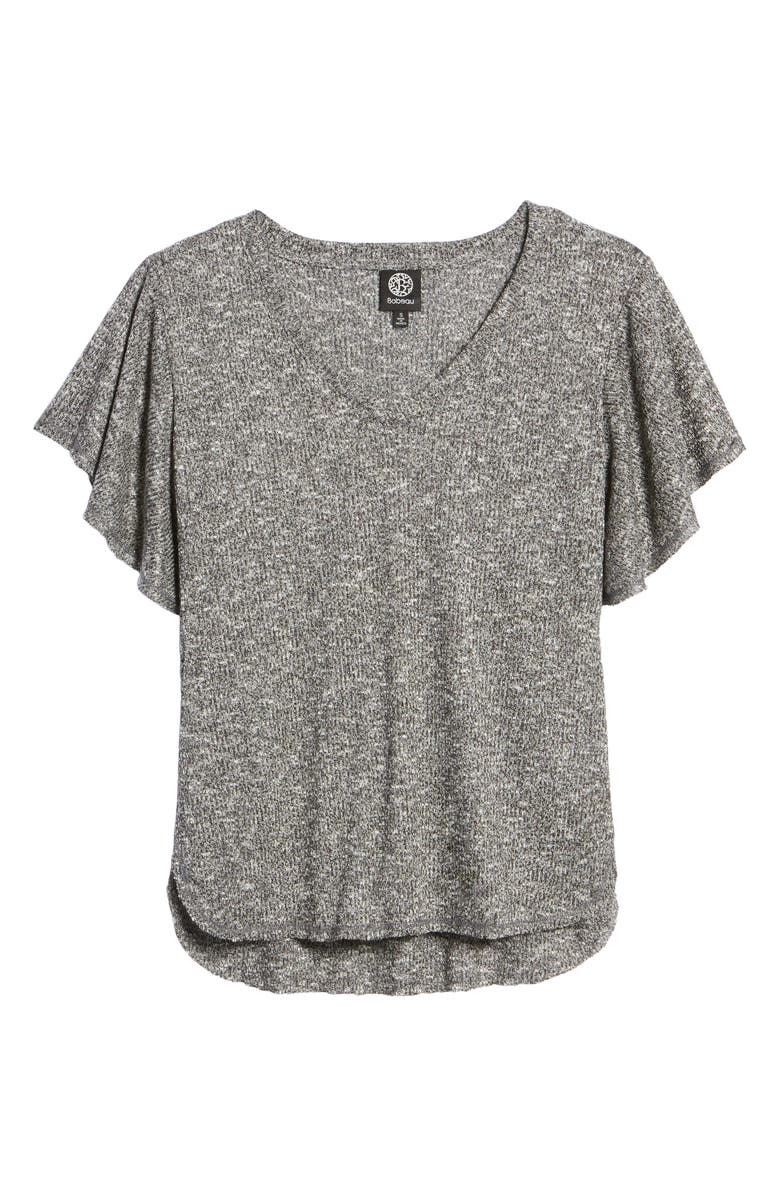 Bobeau Hacci Flutter Sleeve Top, Alternate, color,