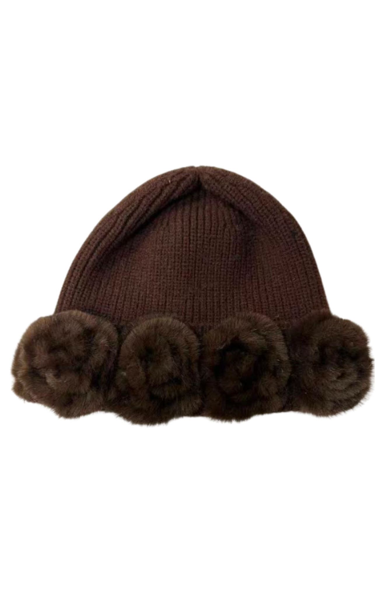 Faux Fur Rose Beanie
