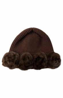 Faux Fur Rose Beanie