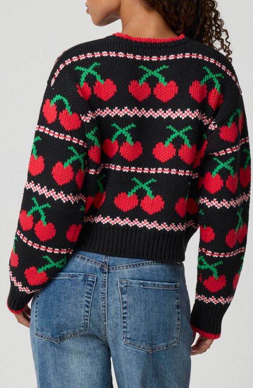 Florence By Mills Cherry Crewneck Crop Sweater In Multi
