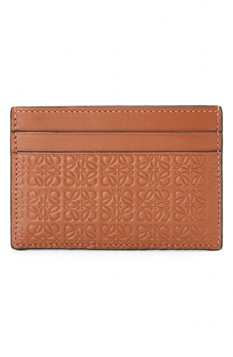 Loewe Anagram Debossed Leather Card Holder, Alternate, color, 
