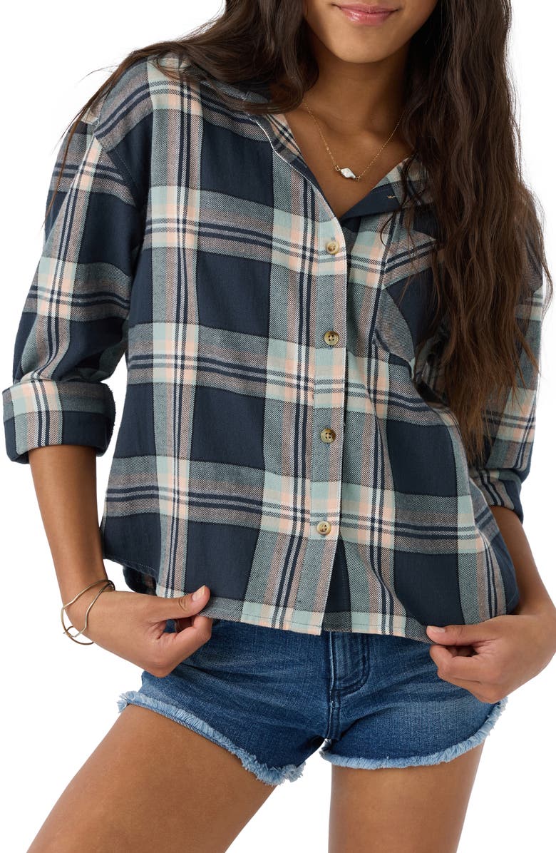 O'Neill Kids' Plaid Cotton Flannel Shirt, Alternate, color, 