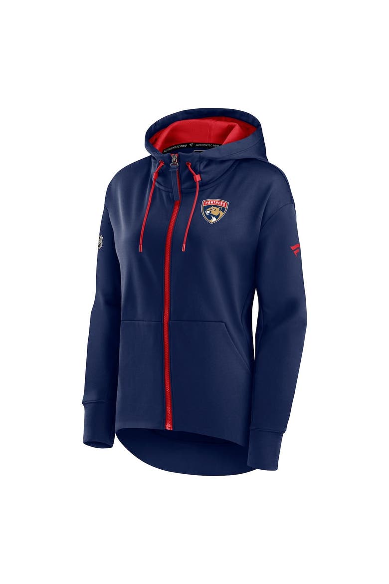 Women's Fanatics Branded Navy Florida Panthers Authentic Pro Rink Full-Zip Hoodie, Alternate, color, Navy