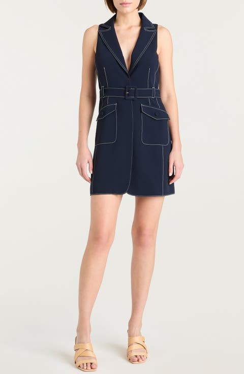 Belize Topstitch Belted Minidress