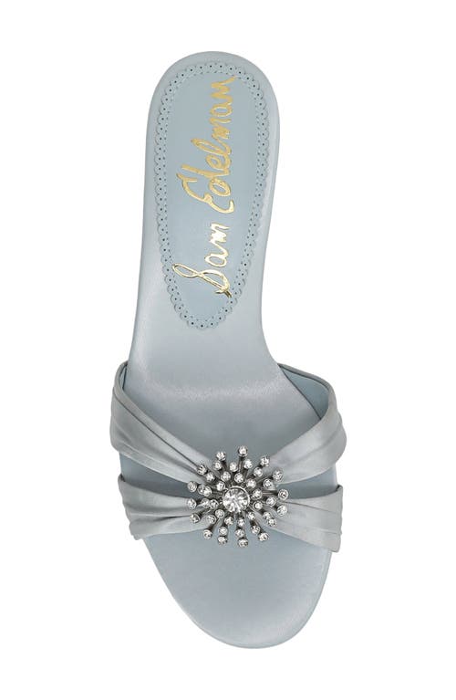 Sam Edelman Cindie Kitten Heel Mule Cape Blue Satin In Cape Blue