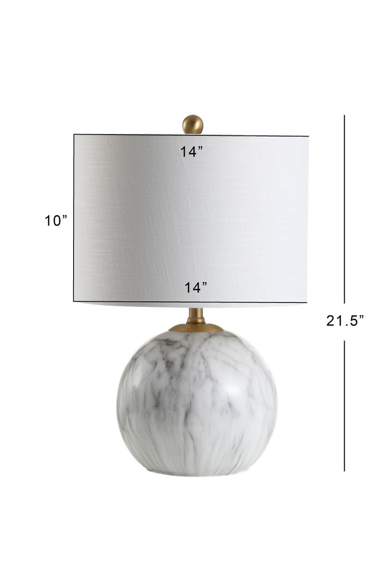Luna Faux Marble Resin LED Table Lamp, Alternate, color, Faux Marble