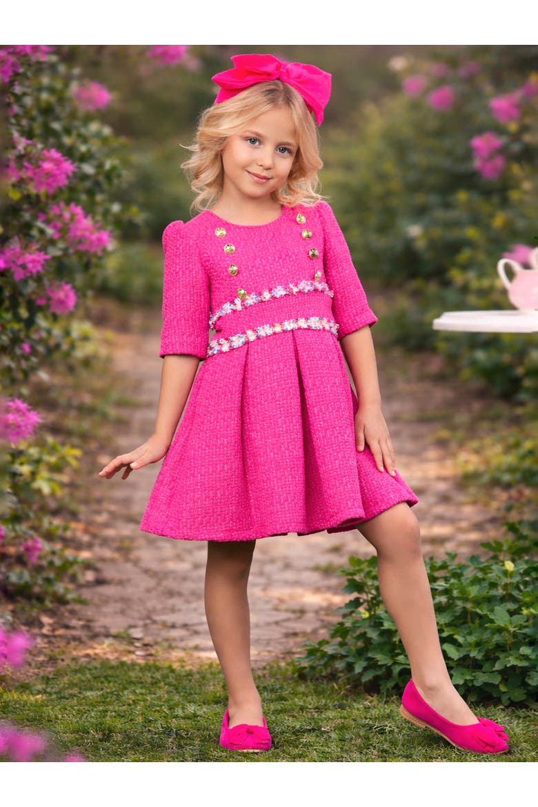 Petal Cute Spring Party Dress, Alternate, color, Pink