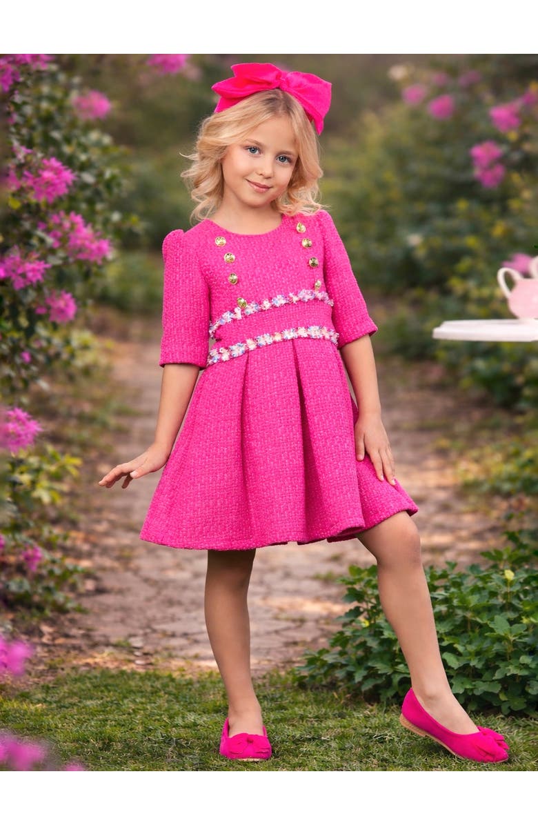 Mia Belle Girls Petal Cute Spring Party Dress, Alternate, color, Pink