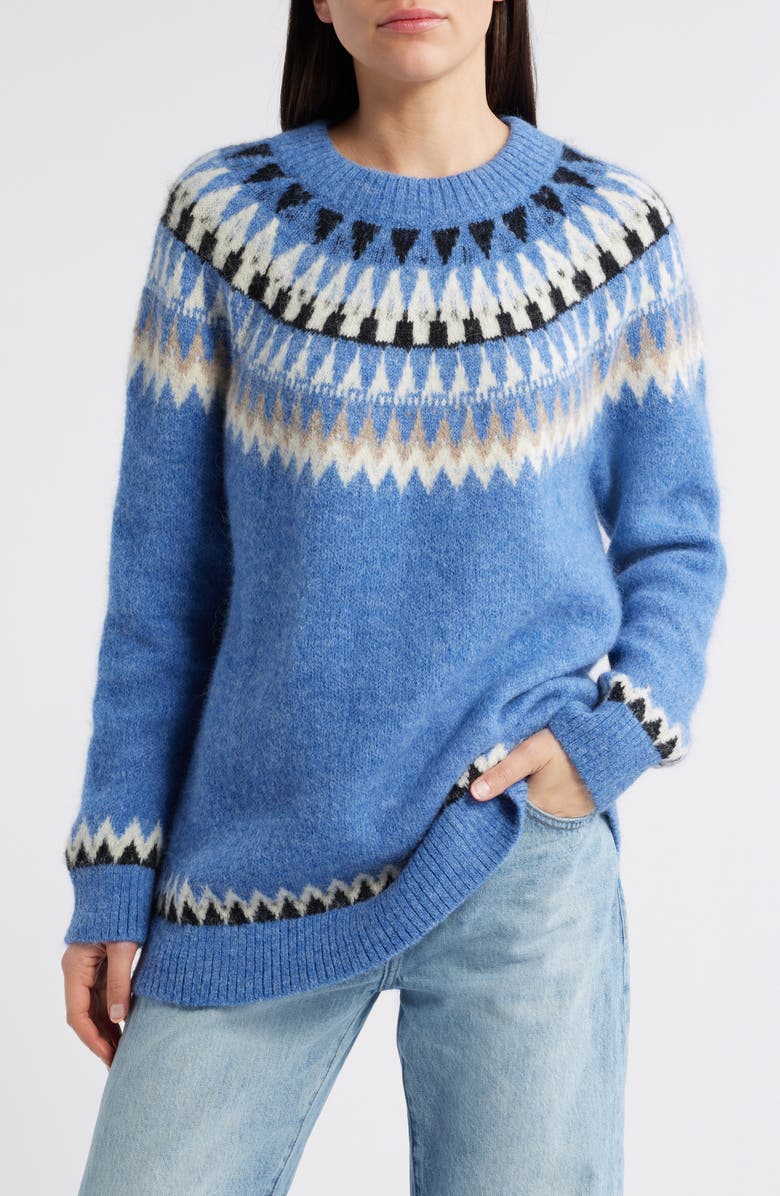 Pendleton Fair Isle Oversize Alpaca Blend Crewneck Sweater, Main, color,