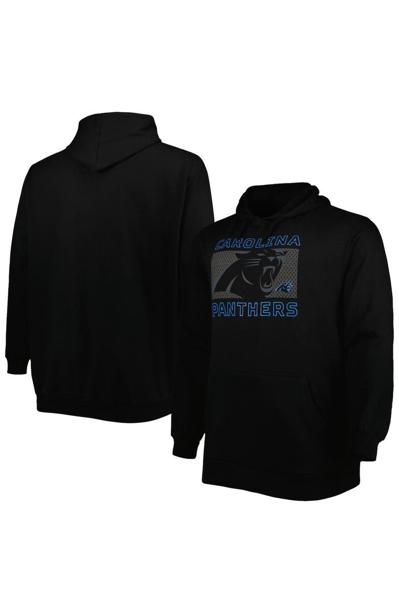 FANATICS Men's Fanatics Branded Black Carolina Panthers Big & Tall Pop of Color Pullover Hoodie, Main, color, 