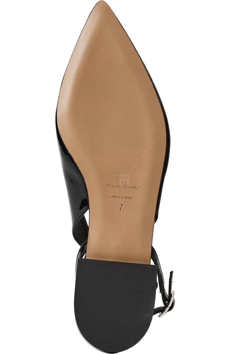 Bruno Magli Juliet Slingback Pointed Toe Flat, Alternate, color, Black Patent