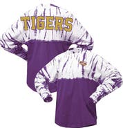 SPIRIT JERSEY Women's Purple LSU Tigers Tie-Dye Long Sleeve Jersey T-Shirt