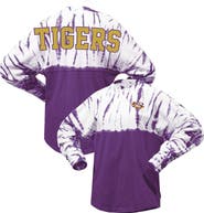 SPIRIT JERSEY Women's Purple LSU Tigers Tie-Dye Long Sleeve Jersey T-Shirt