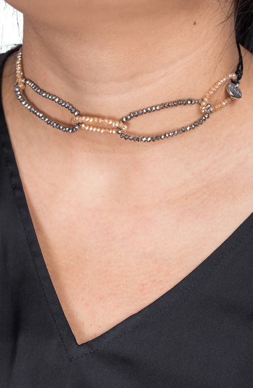 Saachi Crystal Beaded Choker Necklace In Black