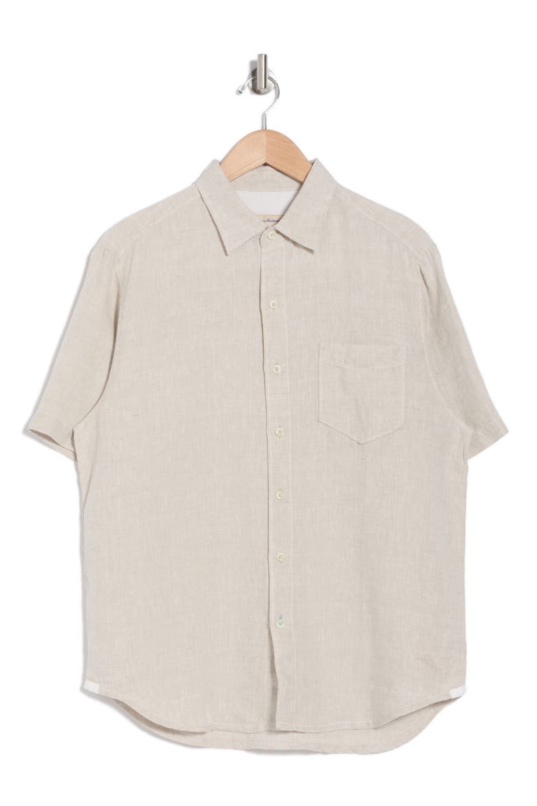 Party Breezer Short Sleeve Woven Shirt, Alternate, color, NATURAL