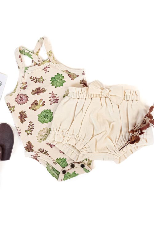 L'ovedbaby Print Organic Cotton Tank Bodysuit & Bloomers Set In Neutral