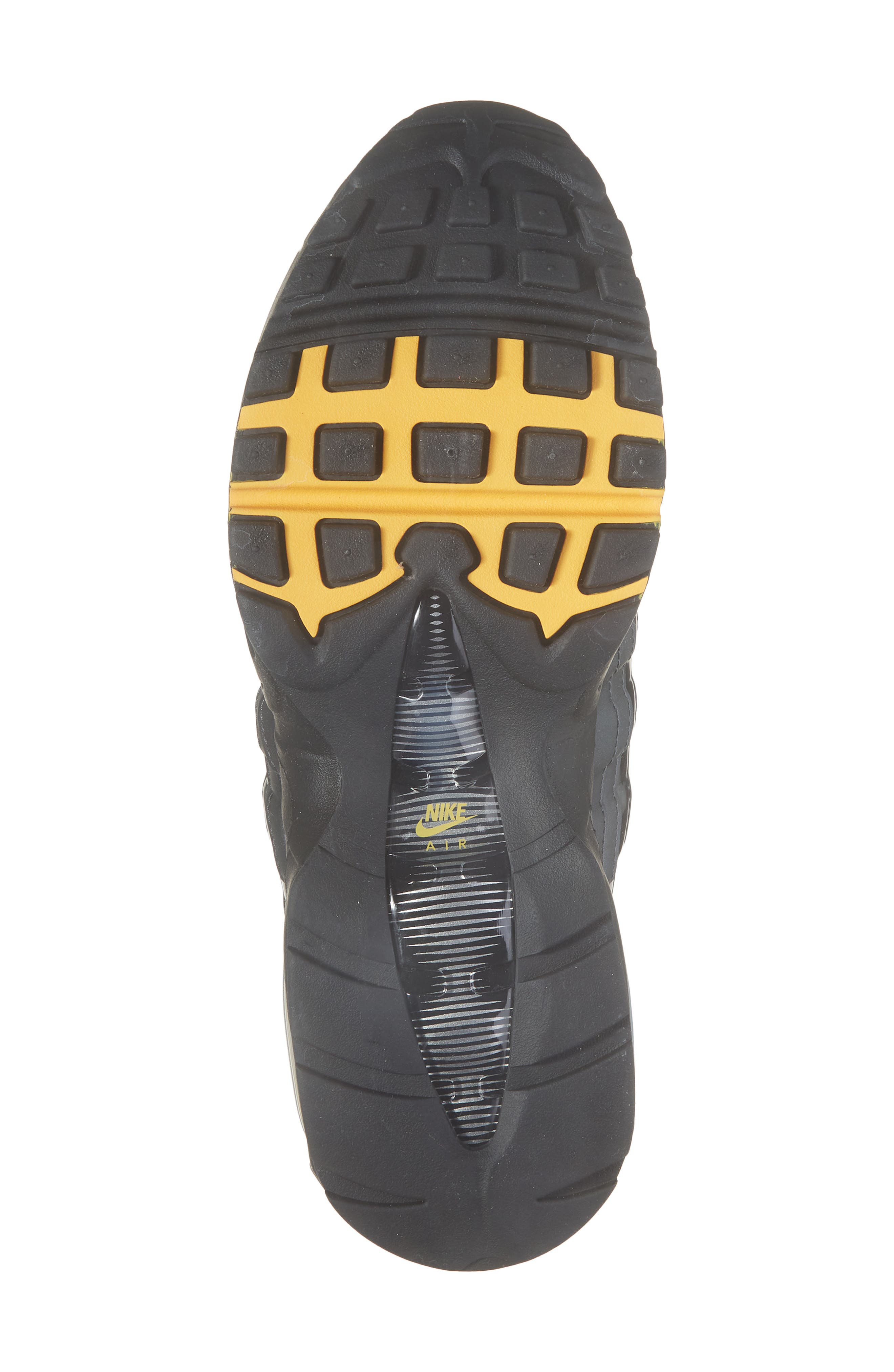 Nike Air Max 95 Big Bubble Sneaker, Alternate, color, Black/ White/ University Gold