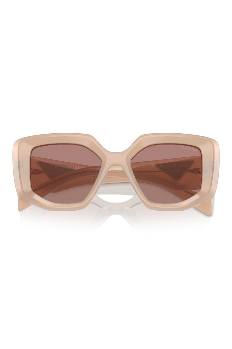 50mm Geometric Sunglasses, Alternate, color, LITE BROWN