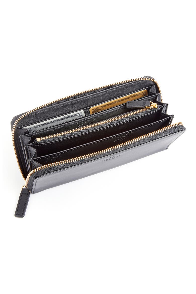 Continental RFID Leather Zip Wallet, Alternate, color, BLACK
