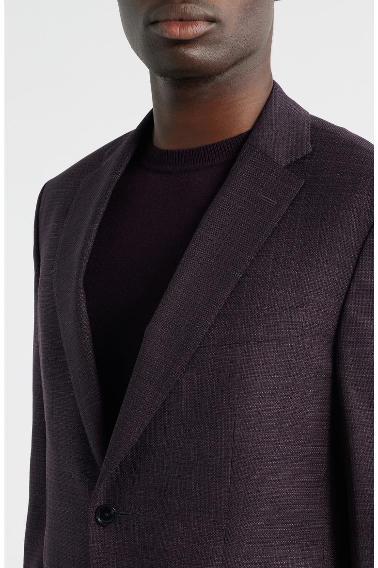 Huston Slim Fit Virgin Wool Sport Coat, Alternate, color, DARK RED