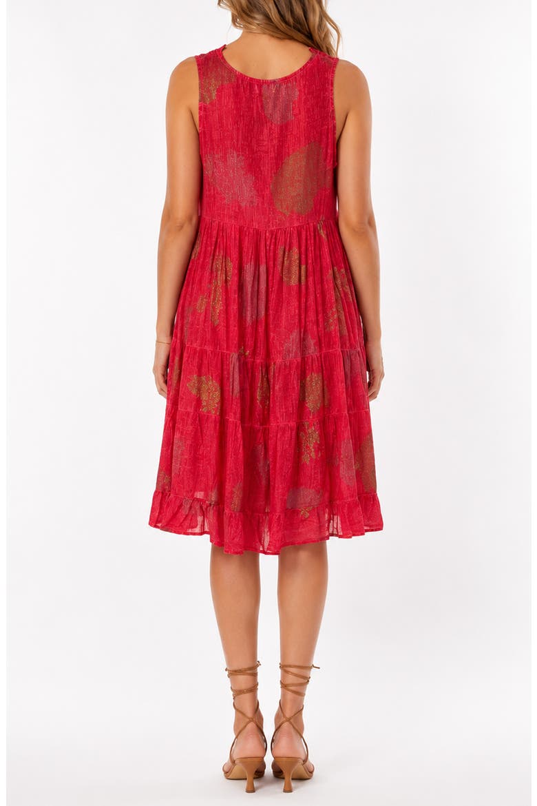 Tiered Lace Trim Cover-Up, Alternate, color, CORAL