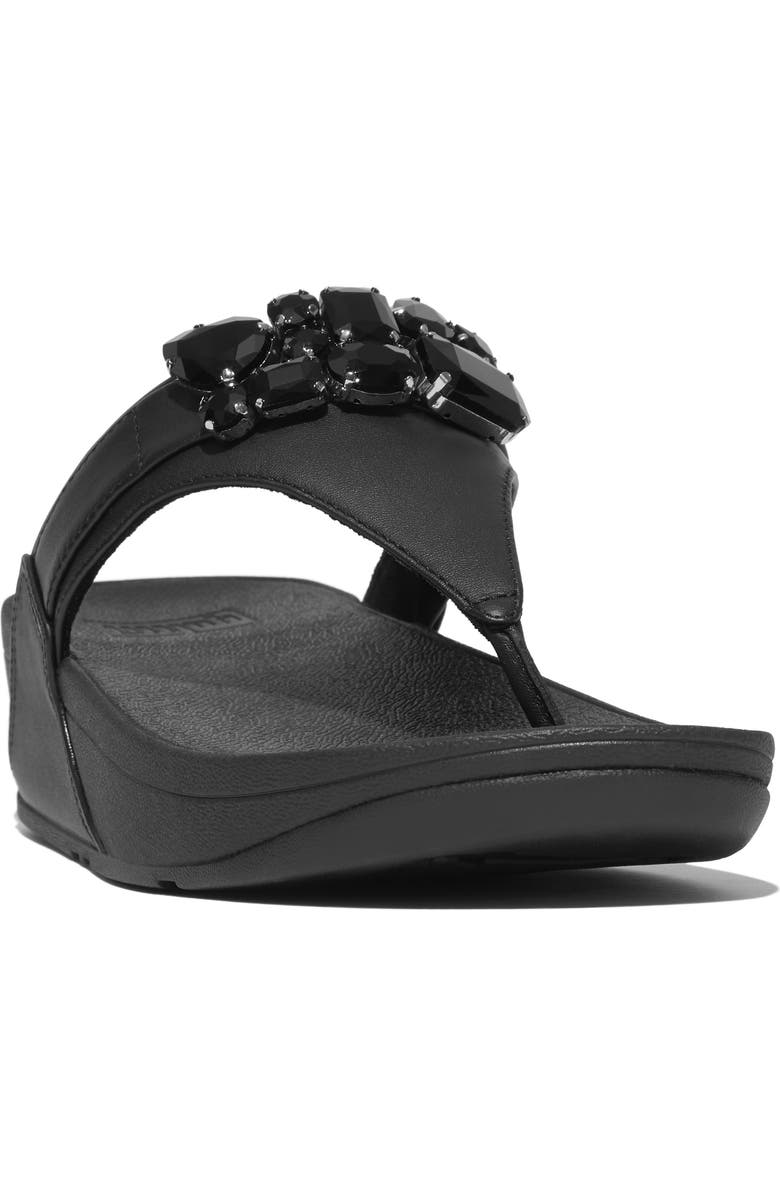 FitFlop Lulu Jewel Deluxe Leather Wedge Sandal, Main, color,