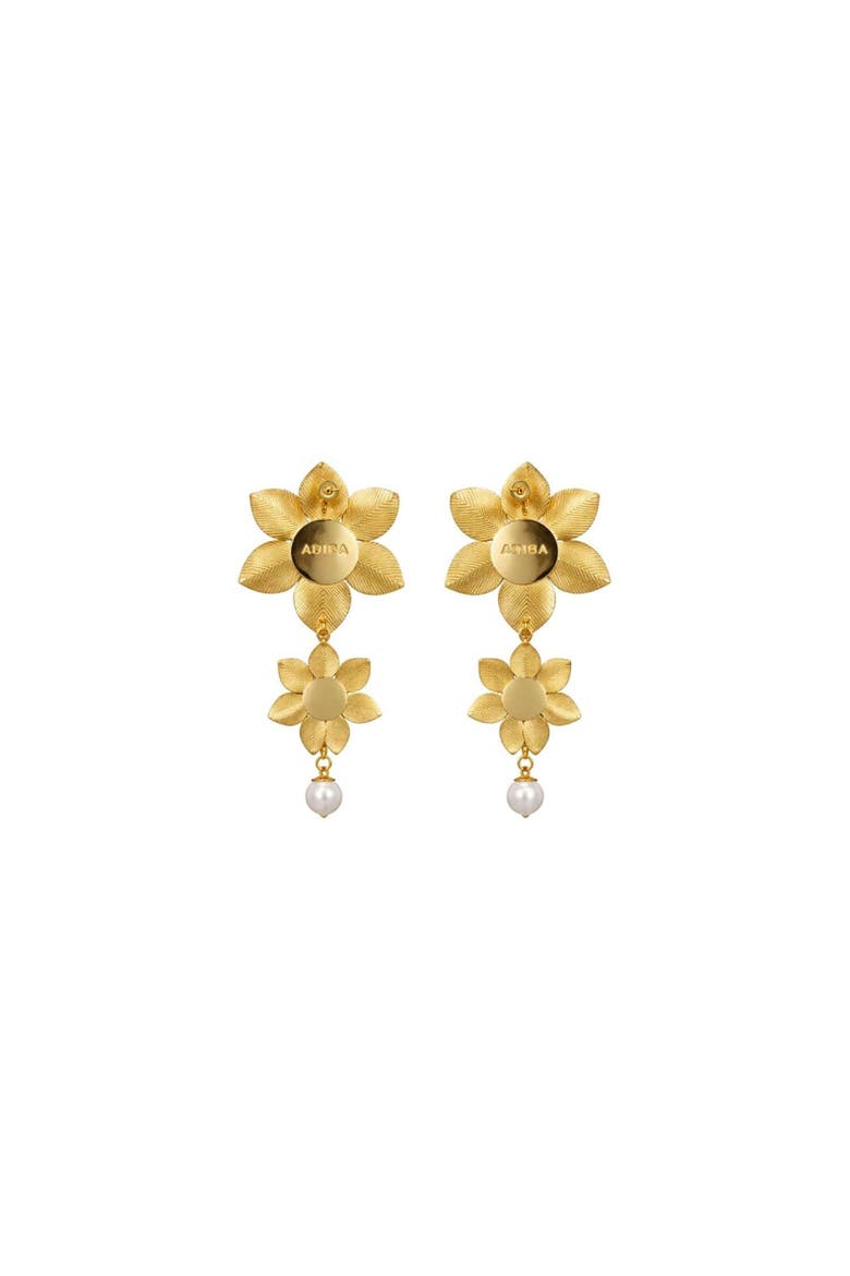Magnolia Bloom Drop Earring, Alternate, color, Gold