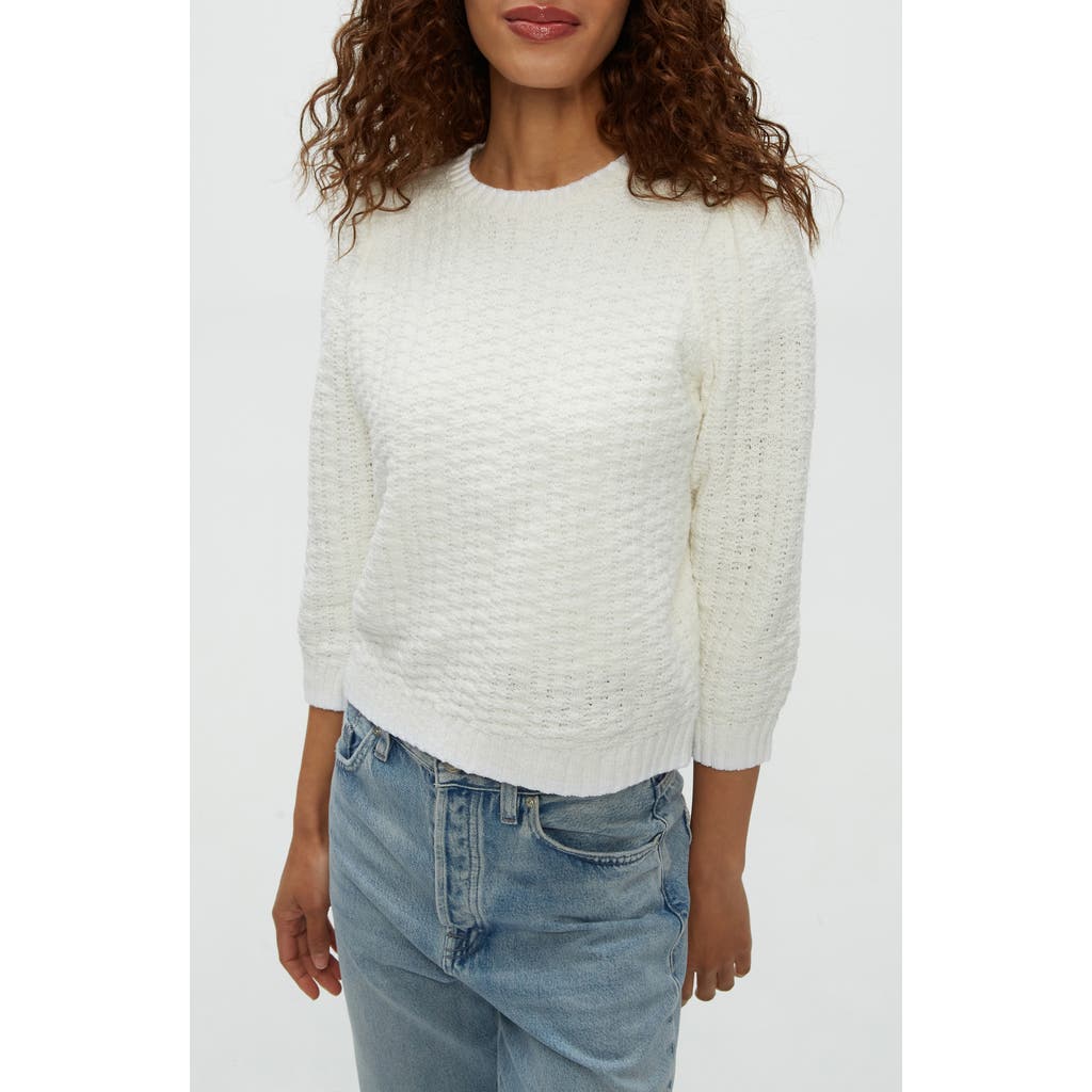 Michael Stars Leonora Puff Sleeve Sweater In White