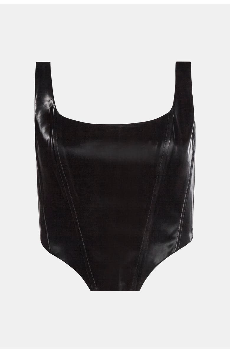 KATE BARTON Willow Black Vinyl Corset, Alternate, color, Black