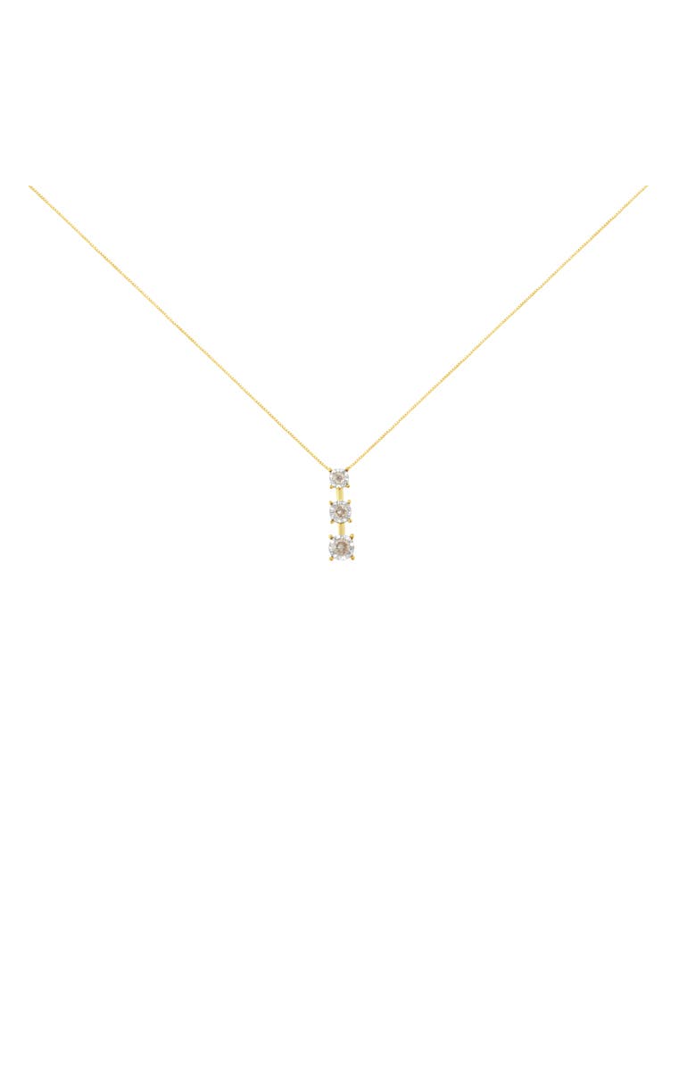 Haus of Brilliance 10K Yellow Gold 1/4 cttw Diamond Graduating 3 Stone Drop 18" Pendant Necklace, Alternate, color, Yellow