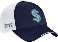 FANATICS Men's Fanatics Branded Navy/White Seattle Kraken 2022 NHL Draft Authentic Pro On Stage Trucker Adjustable Hat
