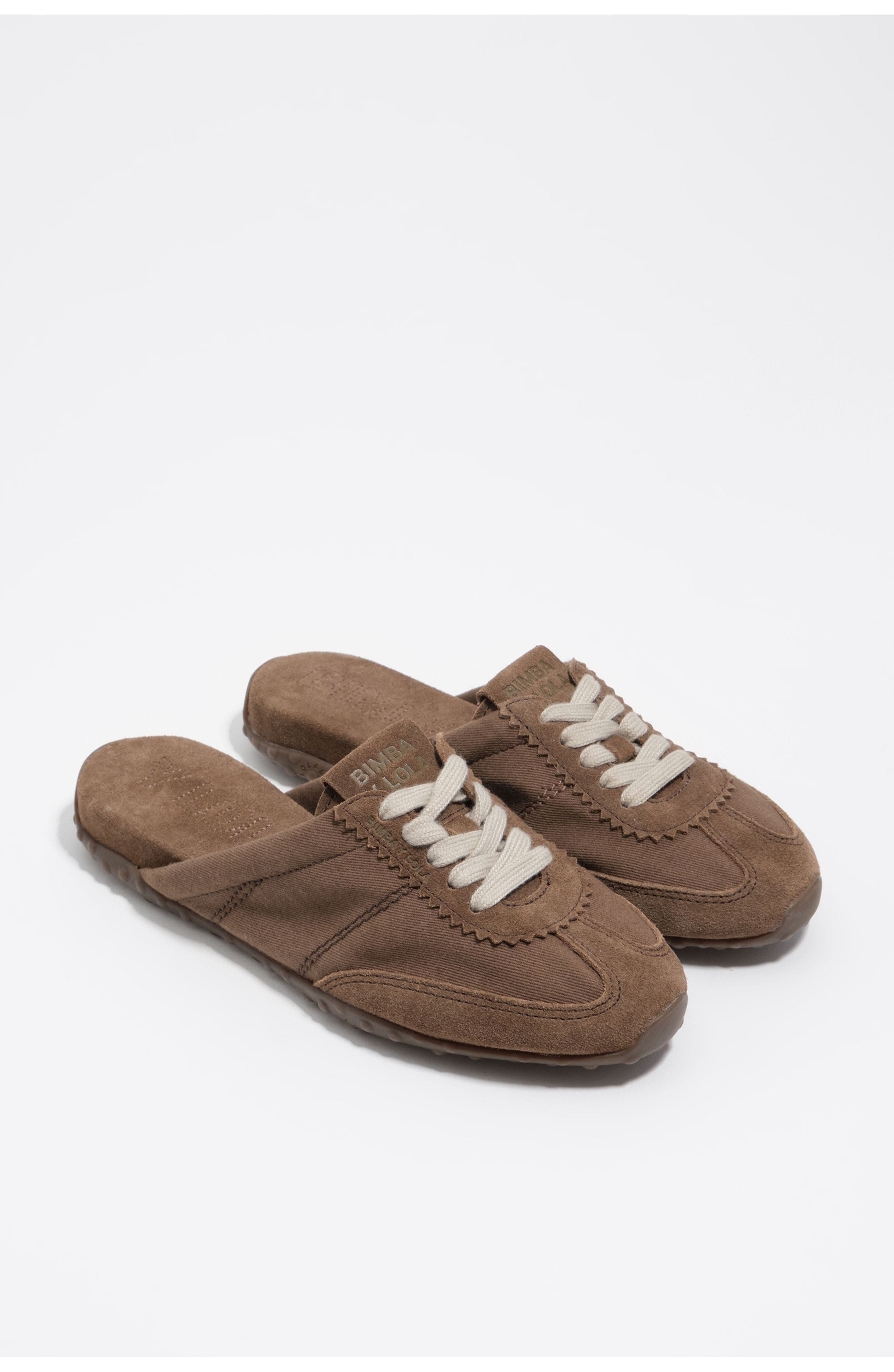 Bimba y Lola Suede And Fabric 13 31 Mule Sneaker, Alternate, color, Taupe