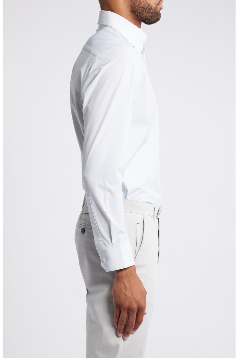 Leeward Trim Fit Performance Button-Up Shirt, Alternate, color, SKY TRIANGLE GEO