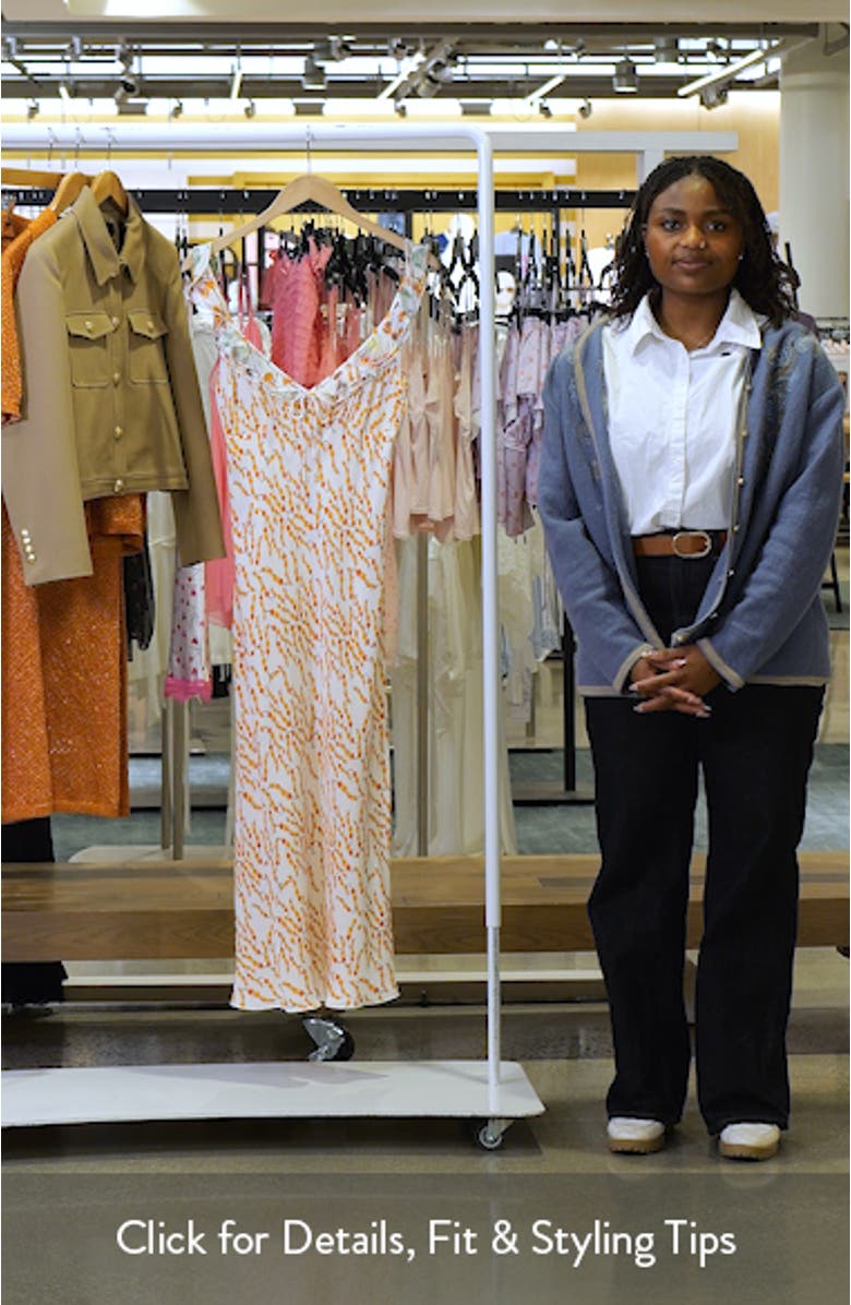 Christina Floral Ruffle Sleeve Midi Dress, sales video thumbnail