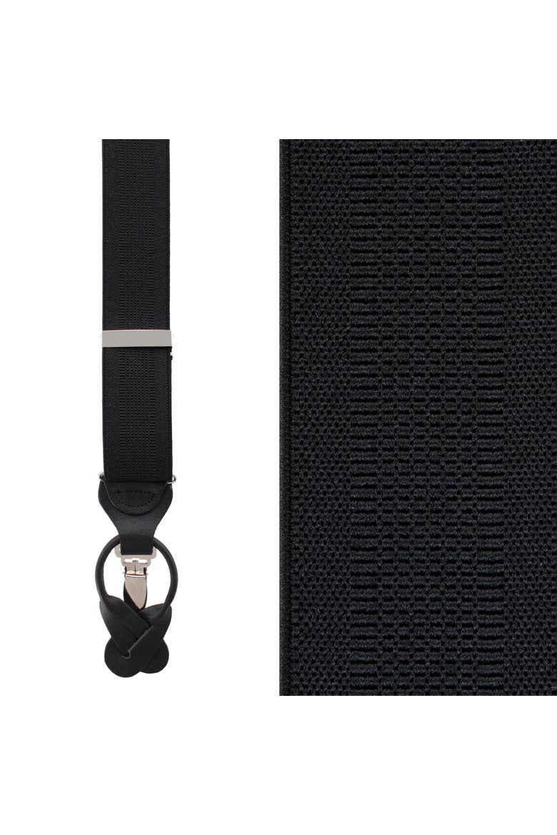 Classic Solid Color Convertible Suspenders (Braces) 35mm Elastic, Main, color, Black