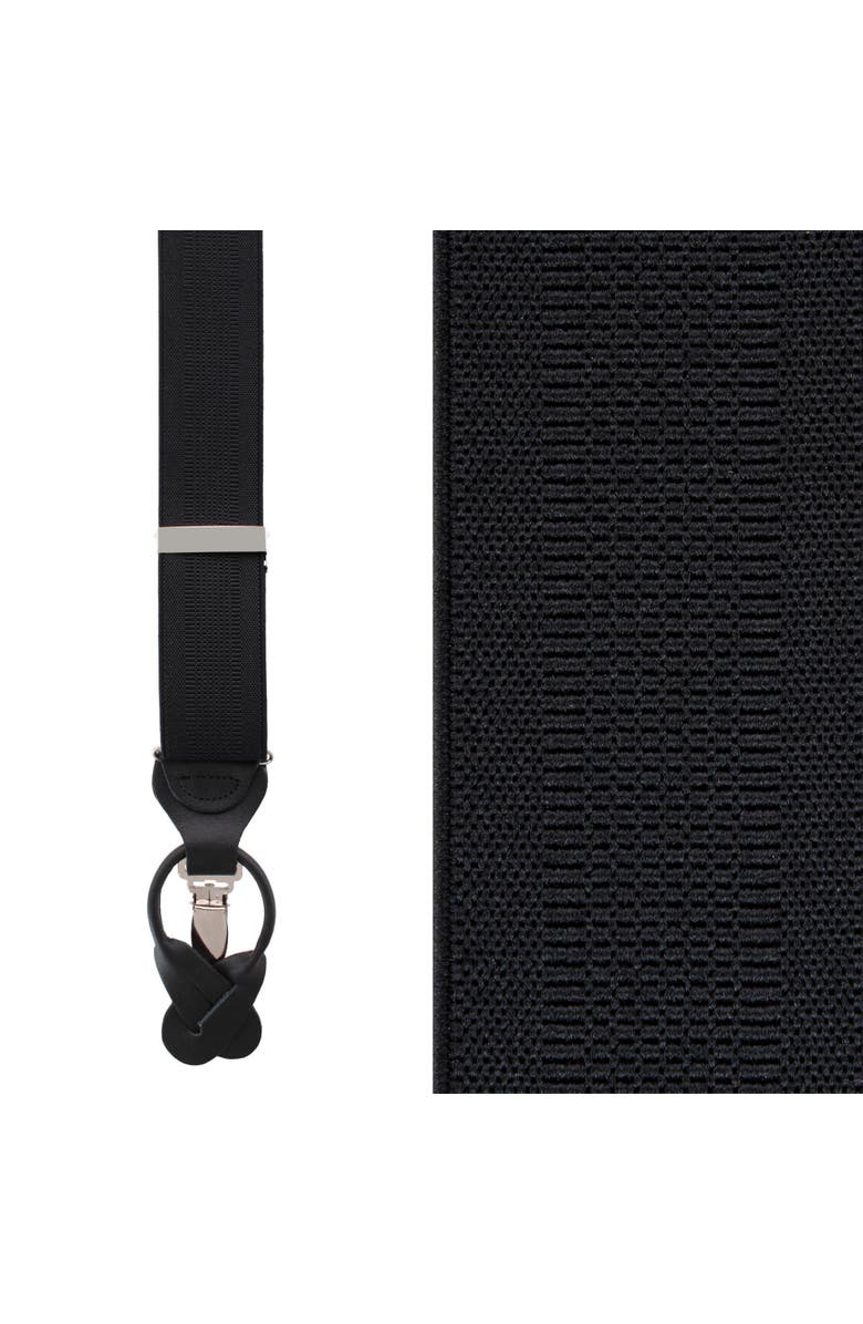 Trafalgar Classic Solid Color Convertible Suspenders (Braces) 35mm Elastic, Main, color, Black