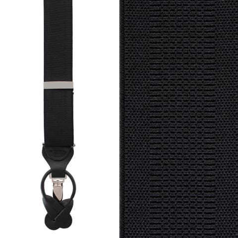 Classic Solid Color Convertible Suspenders (Braces) 35mm Elastic