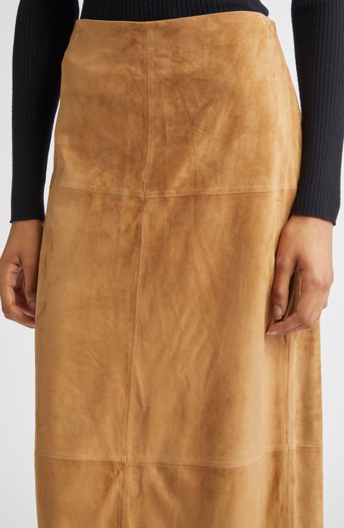 Proenza Schouler Nadia Suede Midi Skirt In Yellow