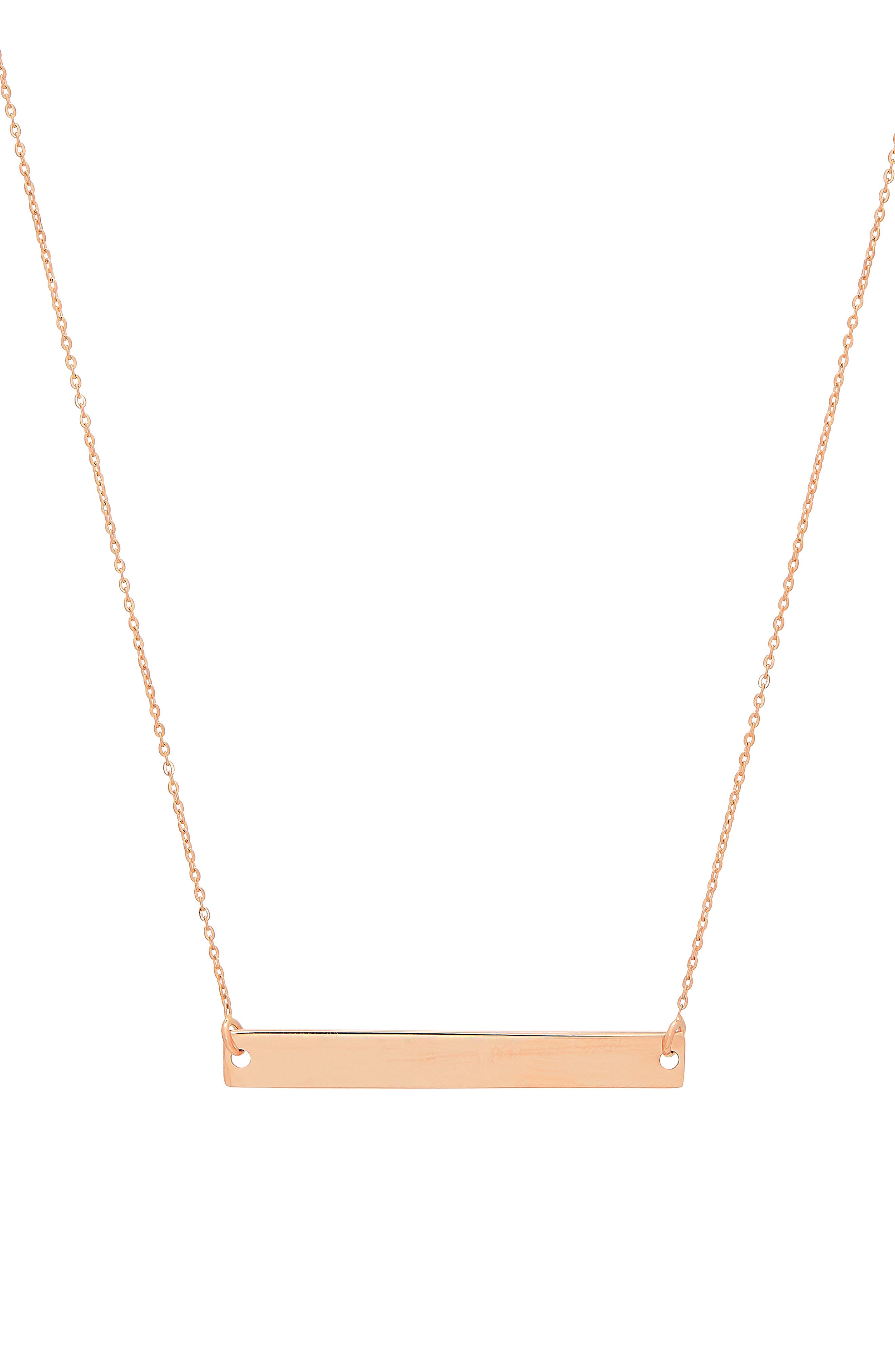 Frankie & Zoe 14K Rose Gold Polished Bar Pendant Necklace