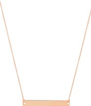 Frankie & Zoe 14K Rose Gold Polished Bar Pendant Necklace
