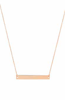 Frankie & Zoe 14K Rose Gold Polished Bar Pendant Necklace