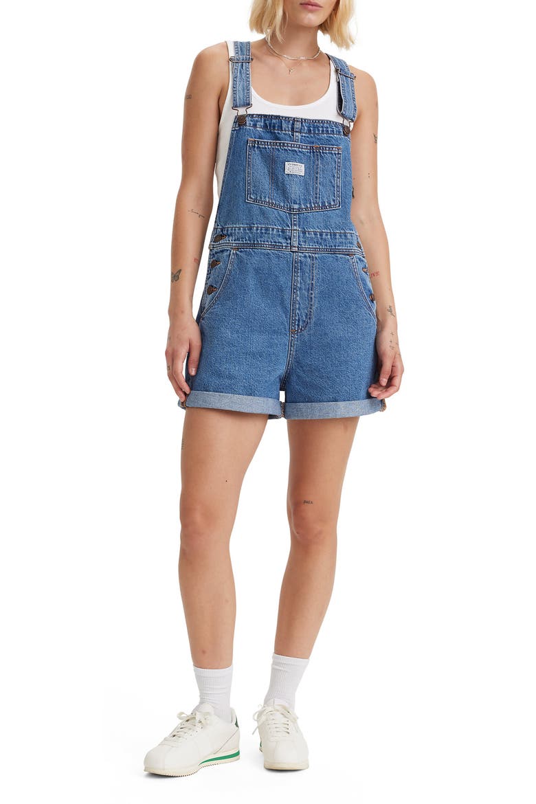Cotton Short Overalls, Main, color, FOOLISH LOVE