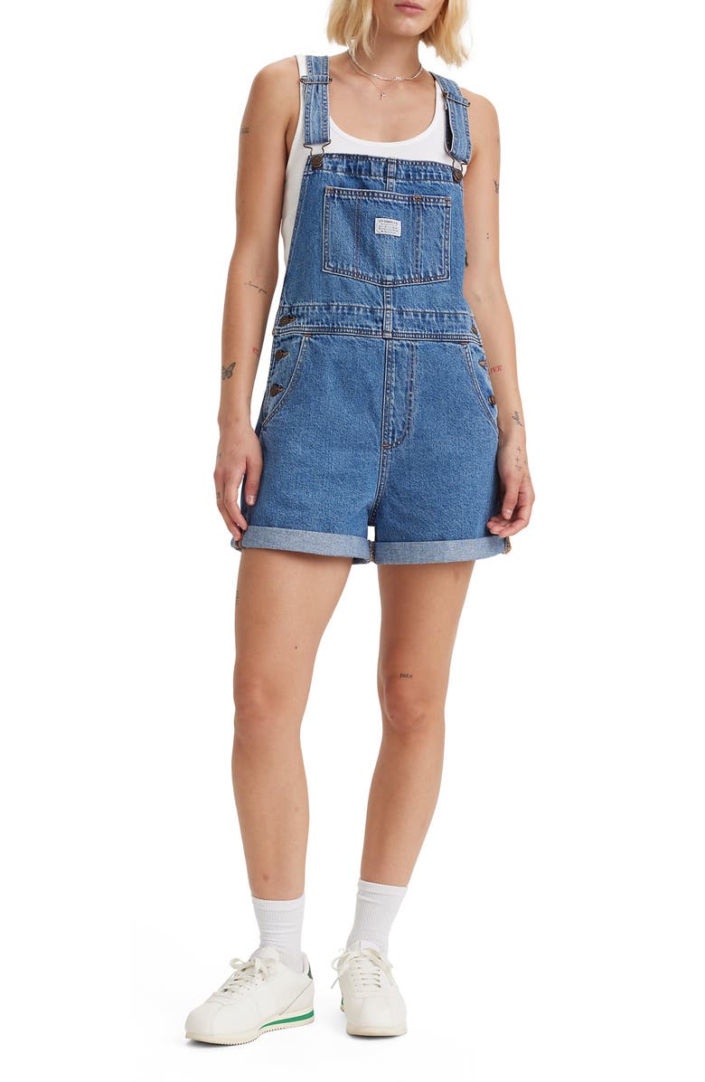 Levi's<sup>®</sup> Cotton Short Overalls, Main, color,