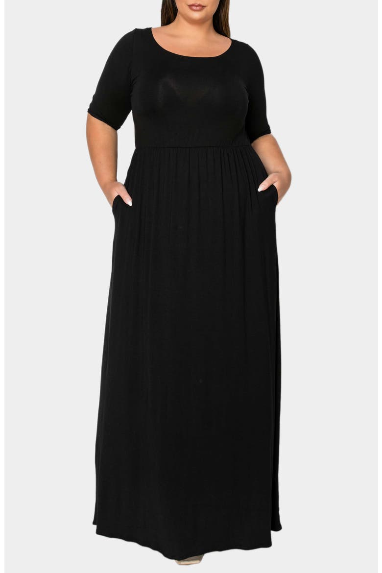 plus jersey maxi dress Ellos Plus Size Stretch Jersey Knit Surplice Bodice Maxi Tank Dress, Women's, Size: 30/32, Pink