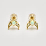 Ivy & Pearl Co. The Deveraux Crescent Studs