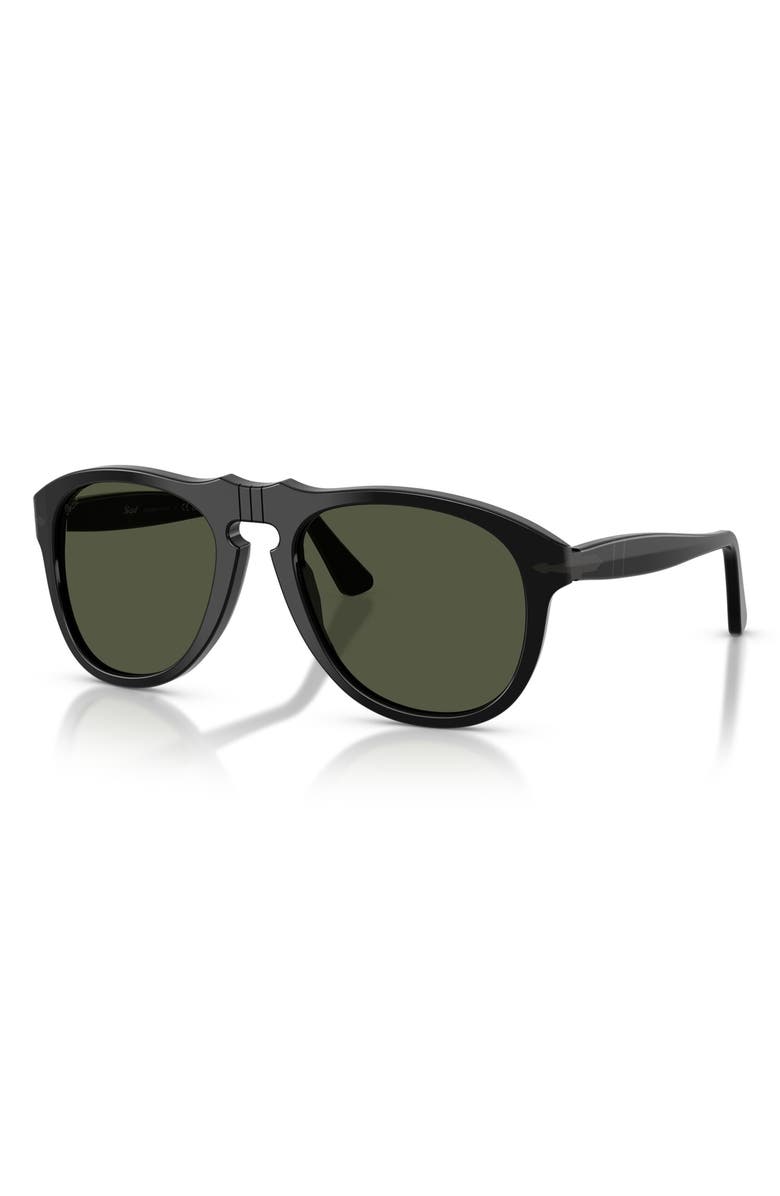 Persol 54mm Pilot Sunglasses, Alternate, color, Black / Green