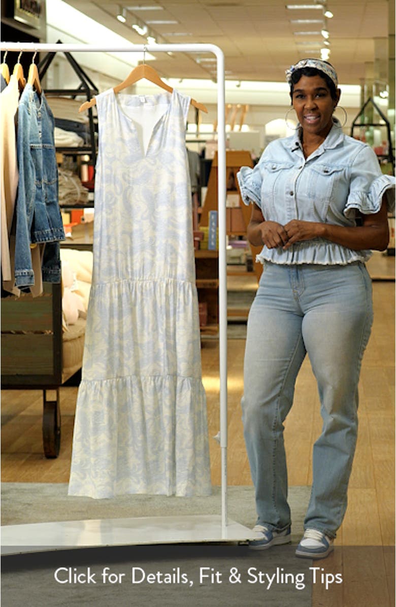 Iris Paisley Print Tiered Maxi Dress, sales video thumbnail